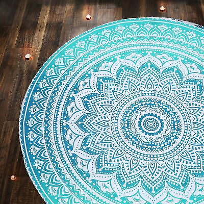 #ad Indian Wall Hanging Round Mandala Tapestry Tablecloth Home Decor Cotton Picnic $18.99