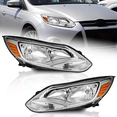 #ad WEELMOTO Headlights Assembly For 2012 2014 Ford Focus Pair Headlamp LeftRight $94.75