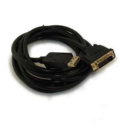 #ad 10ft DisplayPort to DVI Cable 30AWG Gold Plated Black $12.42