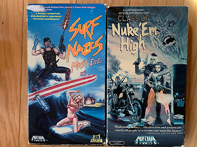 #ad Class of Nuke #x27;Em High 1987 MEDIA VHS Rare Cult Troma Surf Nazi#x27;s 2 4 1 AS IS $36.00