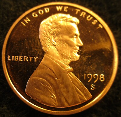 #ad 1998 S 1C Lincoln Cent Proof Penny Fantastic Coin Here 628235 $3.99