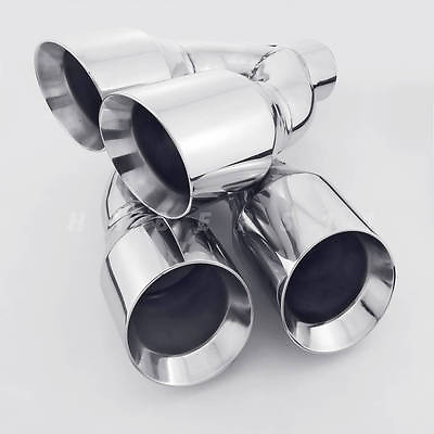 #ad 1 Pair QUAD 4quot; Outlets Stainless Steel Exhaust Tips 2.5quot; ID for AUDI S3 S4 S5 S6 $217.97