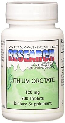 #ad Nutrient Carriers Advance Research Lithium Orotate 120 Mg 200 Tablets Pack of 2 $58.75