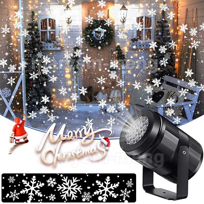 Christmas LED Projector Light Moving Snowflake Landscape Laser Lamp Xmas Decor $13.71