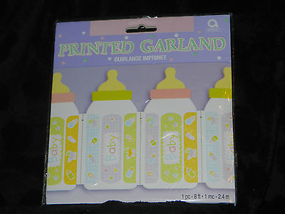 #ad Baby Shower Decorations Boy Girl Newborn Bottles Garland 8 Feet TWO PACKS $8.71