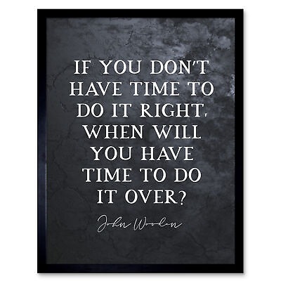 #ad Slate Quote John Wooden Do It Right Basketball Coach Wall Art Print Framed 12x16 $34.99