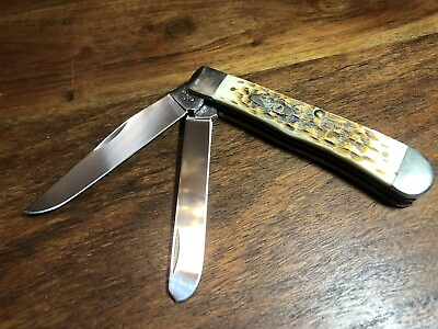 #ad Case XX USA 6254SS Pocket Knife Natural Bone Handles Two Blade Trapper $79.99