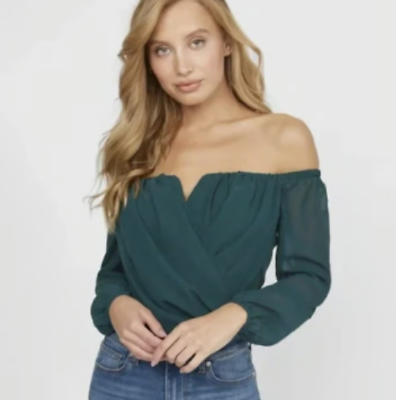 #ad Guess Kaitlynn Off The Shoulder Bodysuit M $15.99