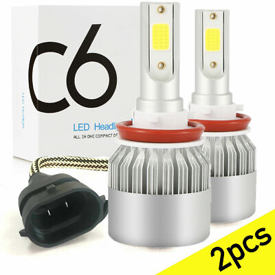 H11 H9 LED Headlight Kit 6000K White Fog Light Bulbs Super Bright High Low Beam $9.79