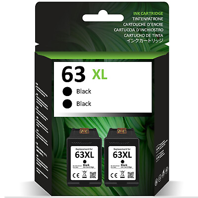 #ad 2PK 63XL Black Ink Cartridge For HP Envy 4520 4520 Officejet 3830 4650 5220 5258 $22.29