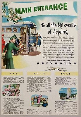 #ad 1948 Print Ad Greyhound Bus Driver amp; Passengers Big Events of Spring $9.06