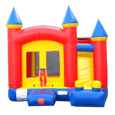 #ad Commercial Inflatable Bounce House Red Side Slide Jump Castle Combo with Blower $949.99