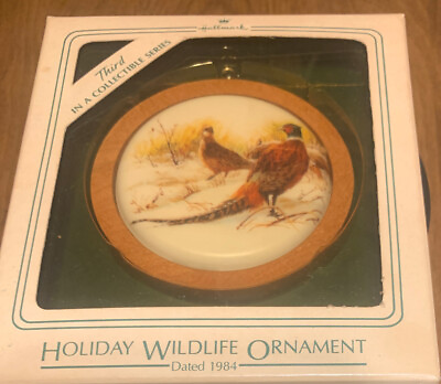 #ad Hallmark Ring Necked Pheasant Holiday Christmas Wildlife Ornament 1984 Gift $14.99