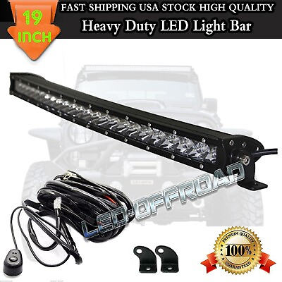 21quot; 10000LM LED CURVED SLIM SINGLE ROW OFF ATV ROAD LIGHT BAR WORK LAMP 4WD 90W $95.91