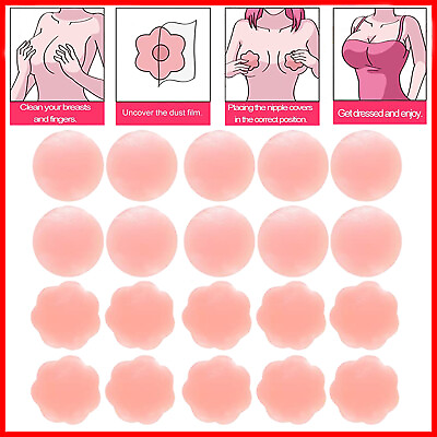 #ad Women Silicone Nipple Pads Invisible Breast Bra Pasties Reusable Adhesive Cover $17.25