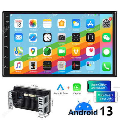 #ad 7quot;Car Apple Carplay Radio Android Auto Double Touch Screen Stereo Bluetooth 2Din $64.98