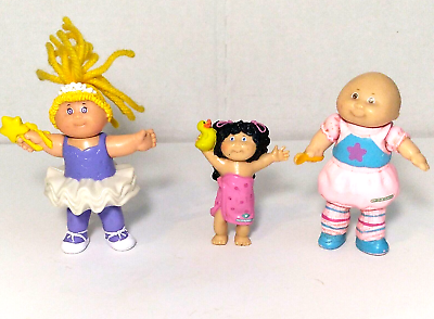 #ad VINTAGE OF 3 MINI 19841992 OAA CABBAGE PATCH KIDS DOLLS FIGURES CAKE TOPPERS $10.80