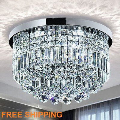 #ad Crystal Light Chandelier 9 light LED Decor Living Flush Mount Wedding Raindrop $288.99