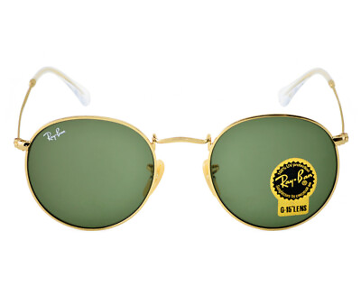#ad Ray Ban Sunglasses RB3447 Round Metal Gold Frame Green Classic Lens 50mm Unisex $65.99