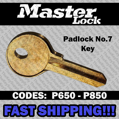 #ad Master Padlock No. 7 Replacement Key Cut to Code P650 P850 $7.99