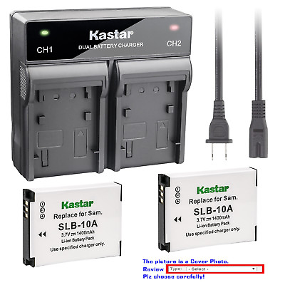 #ad Kastar Battery Rapid Charger for Samsung SLB 10A Samsung L210 L310W M100 Camera $15.99