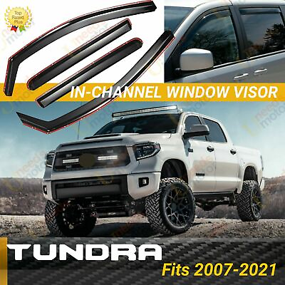 #ad Fits Toyota TUNDRA 2007 2021 In Channel Rain Guard Window Visors Vent Deflectors $45.99