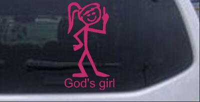 #ad Gods Girl Car or Truck Window Laptop Decal Sticker Hot Pink 2.3X4 $4.99