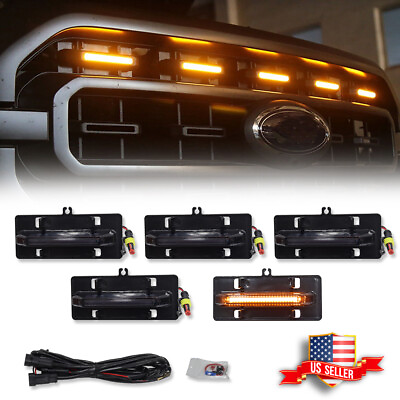 #ad 5PCS Front Grille Lights LED Amber For 2021 2023 Ford F150 XL XLT XLT Sporting $32.99