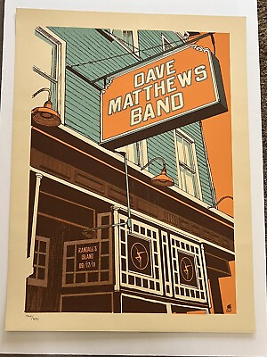 #ad Dave Matthews Band Poster 9 17 2011 Randall#x27;s Island Numbered #562 850 $199.00
