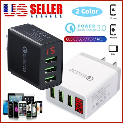 #ad 5V 3A 3 Port QC3.0 USB Quick Fast Charger Hub Wall Charger Power Charge Adapter $6.53