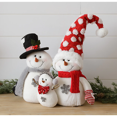 #ad Jolly Snowman Family Fabric Figures $49.95