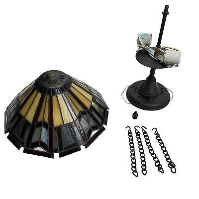 #ad Vintage Stained Glass flush mount ceiling light $149.99