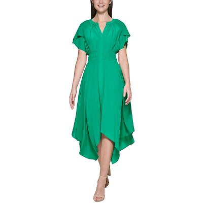 #ad #ad Kensie Dresses Womens Gathered Mid Calf Flutter Sleeves Midi Dress BHFO 0175 $22.99