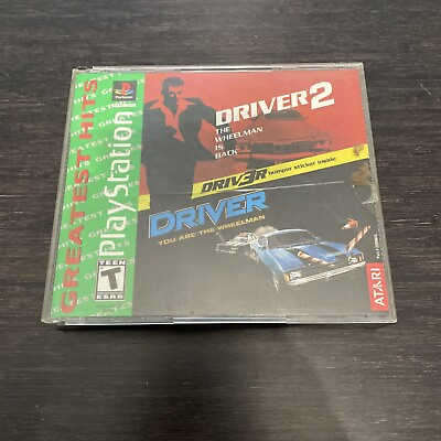 #ad Driver 2 and Driver Twin Pack Sony PlayStation PS1 MISSING DRIVER 1 Disc C $28.00