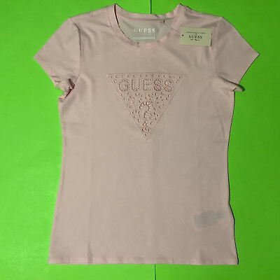 #ad New GUESS Los Angeles Women’s Short Sleeve T Shirt Size Medium Light Pink $29.00