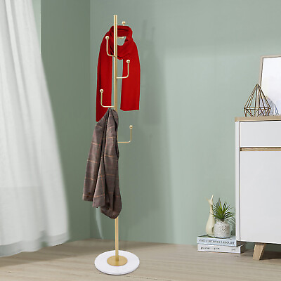 #ad 6 Hooks Metal Coat Rack Clothes Hat Bag Hanger Living Room Waterproof Home Dcor $43.70