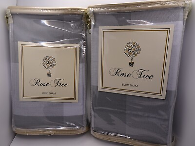 #ad NWT PAIR of Rose Tree Julianne Gingham Check Euro Shams 26x26quot; Plaid Pillow $24.50