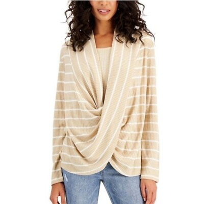 #ad Women’s Thermal Shawl Collar Twist Front Pullover Top Sweater Small $19.99