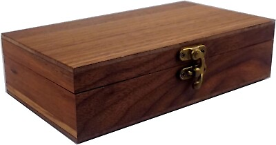 #ad Walnut Handmade Walnut Partition Wooden Box for Keepsakes Photos Jewelry Ring $20.99