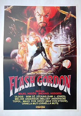 #ad FLASH GORDON MAX VON SYDOW 1980 QUEEN ORNELLA MUTI SCI FI RARE EXYU MOVIE POSTER $100.49