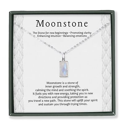 #ad New Beginnings Rainbow Moonstone Sterling Silver Necklace for Women Gifts f... $42.06