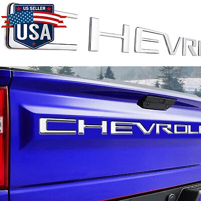 #ad Chrome 3D Raised Tailgate Letters Decal For Chevrolet Chevy Silverado 2019 2024 $19.57