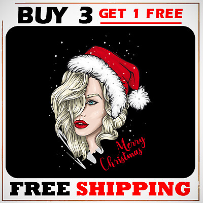 #ad Merry And Christmas Beautiful Girl Santa Hat Claus Holiday Gaming Mouse Pad Gift $10.99