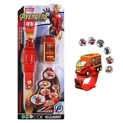#ad Iron Man Kids Digital Boys Pull Back Truck 6 images Projection Watch Great Gift GBP 7.99