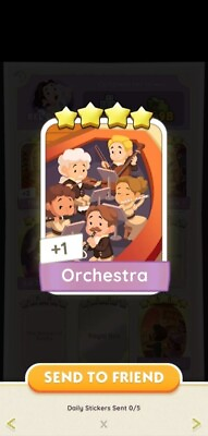 #ad Monopoly Go Orchestra 4 stars 🌟 Card Set 21 Sticker Making Music Colection $1.59