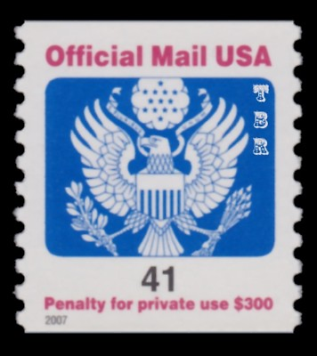 #ad O162 Official Mail 41c Great Seal Perf. 9¾ Coil Single From 2007 MNH Buy Now $2.50