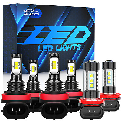 #ad For 2014 2015 2016 2020 Nissan Rogue White LED Headlights Fog Light Bulbs Kit $39.99