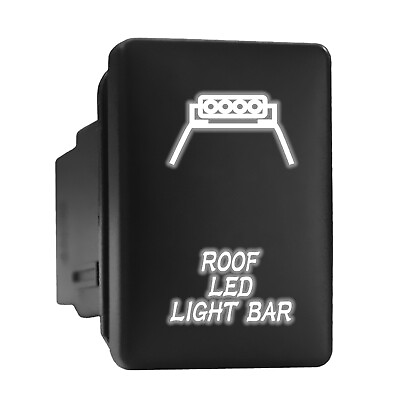 #ad ROOF LED BAR White Backlit Switch Short Push Button 1.28quot;x 0.87quot; Fit: Toyota $10.95