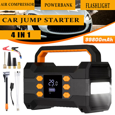 #ad Car Jump Starter with Air Compressor 5000A Battery Power Bank Charger Emergency $81.69