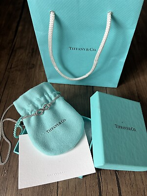 #ad Tiffany amp; Co. Infinity Double Strand Infinity Necklace Sterling Silver 16” $149.99
